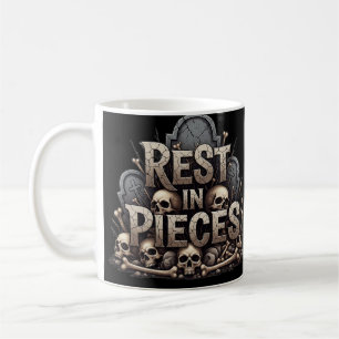 Rest in Pieces – Creepy Skeleton Halloween Mug