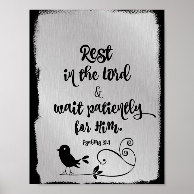 Rest in the Lord Bible Verse Poster (Front)
