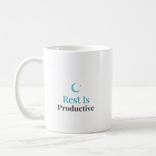 Rest Is Productive – Minimal Motivation Mug (Left)