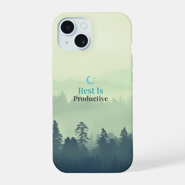Rest Is Productive – Minimal Motivational iPhone C iPhone 15 Case (Back)