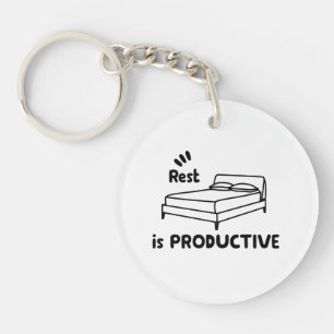 Rest is Productive - Self Care & Mental Health Key Ring