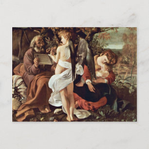 Rest On The Flight To Egypt By Michelangelo Merisi Postcard