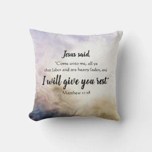 Rest Scripture Cushion