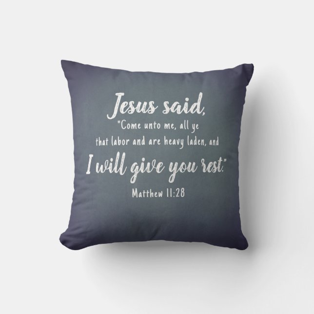 Rest Scripture Personalised Cushion (Front)