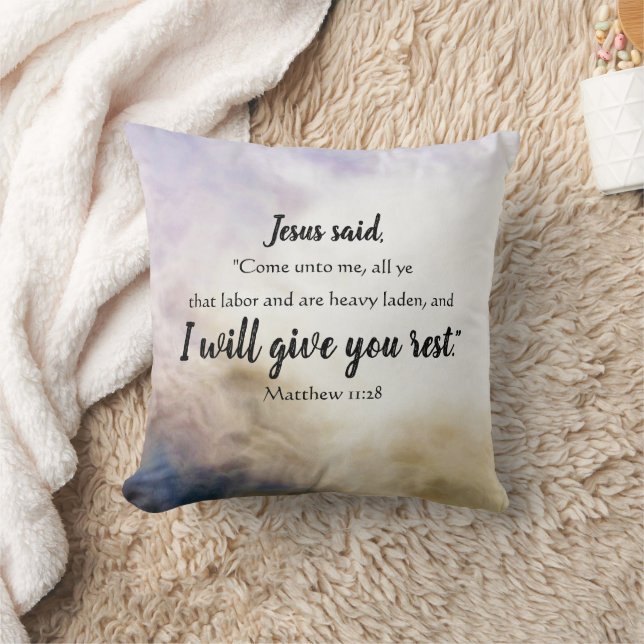 Rest Scripture Throw Pillow (Blanket)