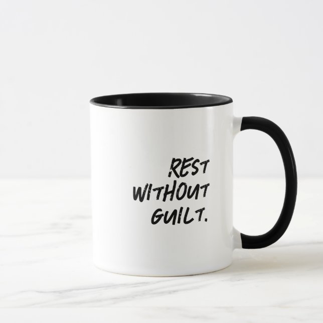 'Rest Without Guilt' Mindfulness Grace Gift  Mug (Right)
