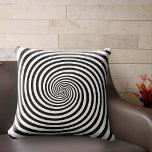 Rest Your Hypnotic Mind  Cushion<br><div class="desc">Add a touch of whimsy and wonder to your space with this throw pillow featuring a hypnotic black and white spiral design! Perfect for anyone who enjoys magic, hypnosis, and psychedelic optical illusions, this pillow is both a conversation starter and a cosy addition to your home. The retro modern spiral...</div>