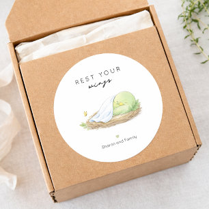 Rest Your Wings Personalised Cancer Support   Classic Round Sticker