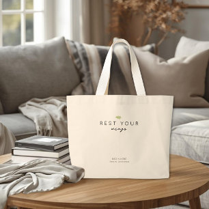 Rest Your Wings Personalised Cancer Support Gift Large Tote Bag