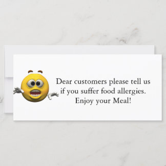 Restaurant Allergy Notice