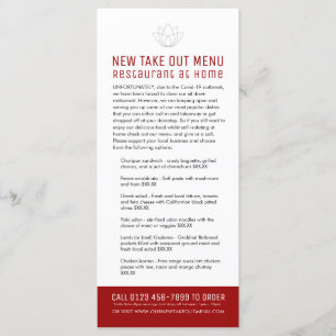 Restaurant at home new temp take out menu