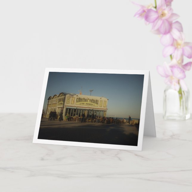 Restaurant at Playa de la Malvarrosa de Valencia Card (Orchid)