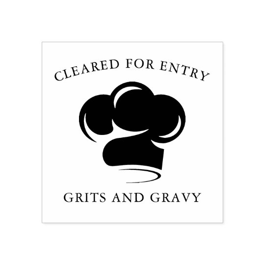 Restaurant Black White Chef Hat Cleared For Entry Rubber Stamp