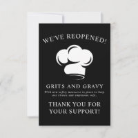 Restaurant Black White Chef Hat Covid Reopening