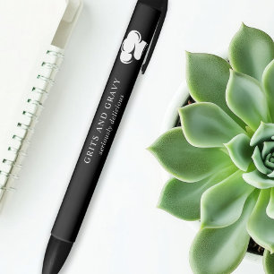 Restaurant Black White Chef Hat Promotional Black Ink Pen