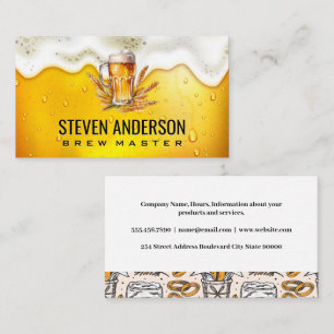 Restaurant Brewery   Beer Froth Business Card