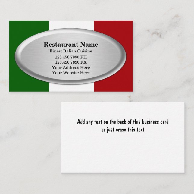 Restaurant Business Cards (Front/Back)