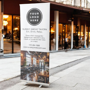 Restaurant Cafe Business Logo Professional Photo Retractable Banner