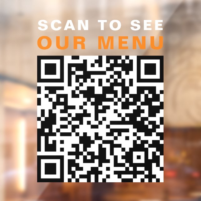 Restaurant Cafe Menu QR Code Window Cling (Sheet 2)