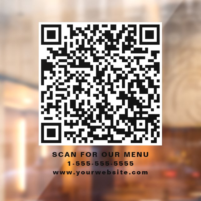 Restaurant Cafe QR Code Window Cling (Sheet 2)