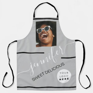 Restaurant Cakes Coffe Shop Photo Logo Grey Apron