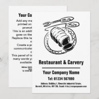 Restaurant & Carvery Cartoon Design Card