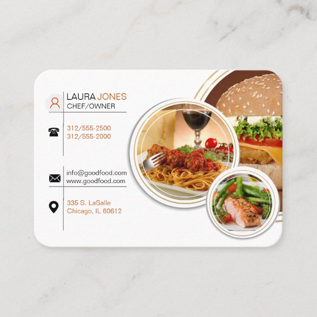 restaurant chef business card (Front)