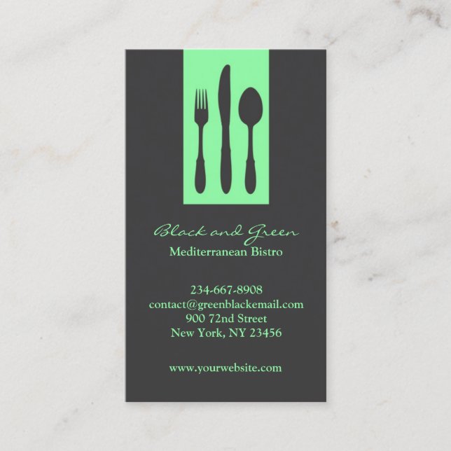 Restaurant Chef Catering Business Card (Front)