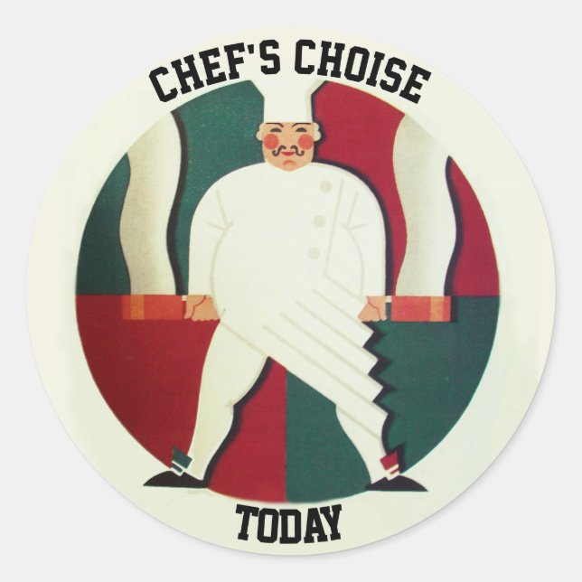 RESTAURANT CHEF COOKING FOOD,CATERING CLASSIC ROUND STICKER (Front)
