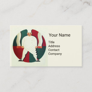 RESTAURANT CHEF COOKING FOOD,CATERING MONOGRAM BUSINESS CARD
