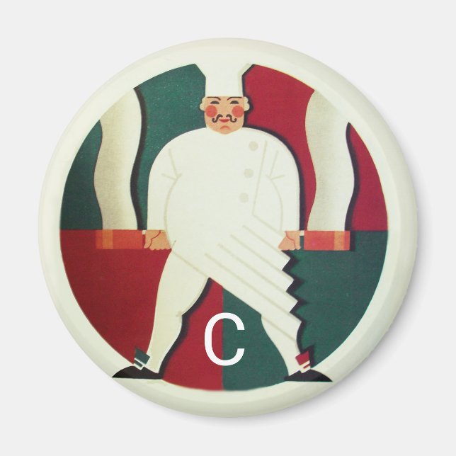 RESTAURANT CHEF'S COOKING PARTY Culinary Monogram Magnet (Front)