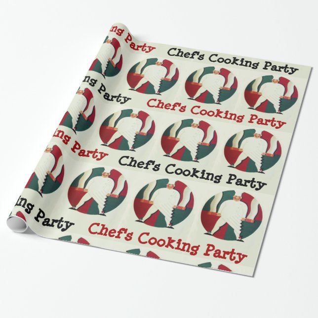 RESTAURANT CHEF'S COOKING PARTY Culinary Wrapping Paper (Unrolled)