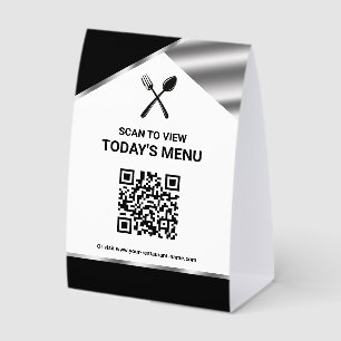 Restaurant Contactless QR Code Black Menu