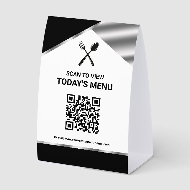 Restaurant Contactless QR Code Black Menu (Front)