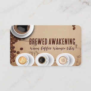 Restaurant Cups of Brewed Coffee Business Card
