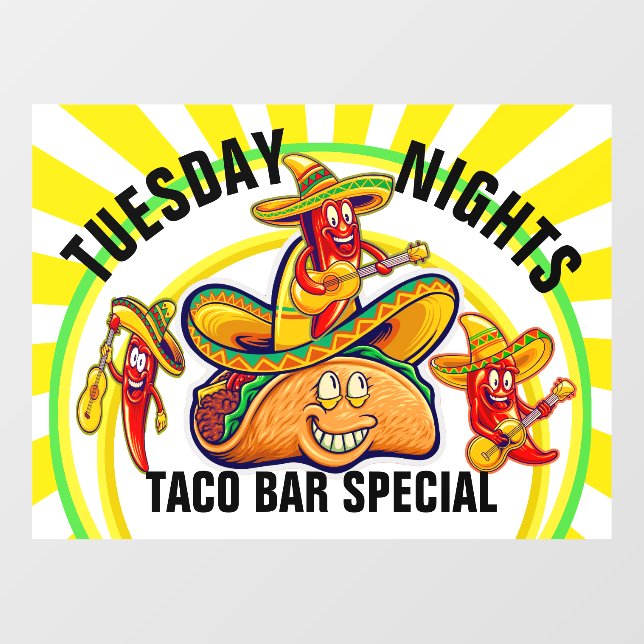 Restaurant Daily Specials  Window Cling (Sheet)