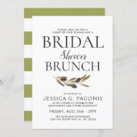 Restaurant Dining Themed Bridal Brunch Sage Invite