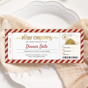 Restaurant Dinner Date Night Christmas Voucher Invitation
