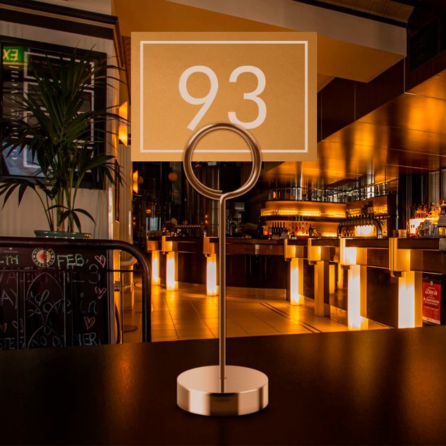 Restaurant Faux Gold Foil White Minimalist Text Table Number (Creator Uploaded)