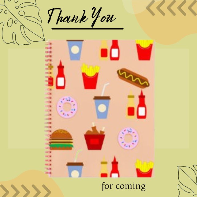 Restaurant Food Meal  Beverage Minimalist Notebook (Creator Uploaded)