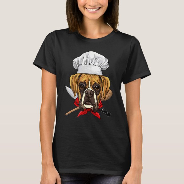 Restaurant German Boxer Chef Cook Kitchen Cooking  T-Shirt (Front)