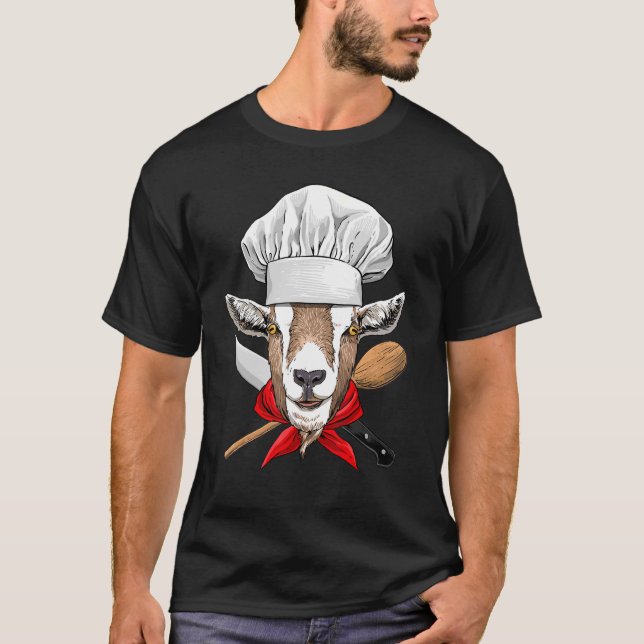 Restaurant Goat Chef Kitchen Cook Culinary Cooking T-Shirt (Front)