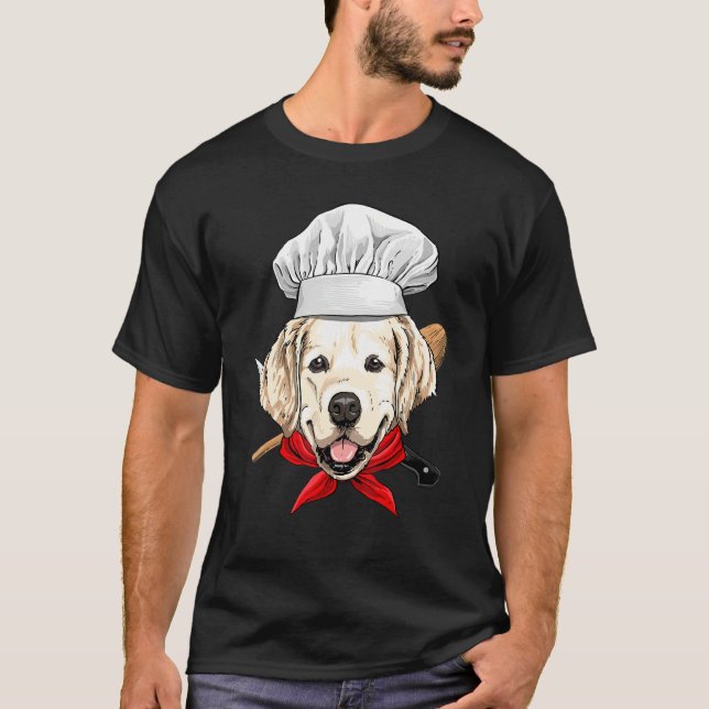 Restaurant Golden Retriever Chef Cook Dog Cooking T-Shirt (Front)