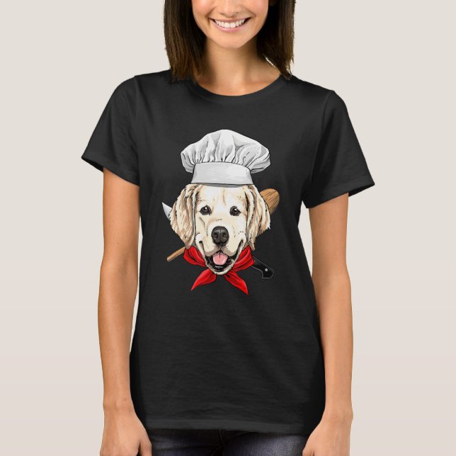 Restaurant Golden Retriever Chef Cook Dog Cooking T-Shirt (Front)