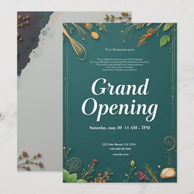 Restaurant Grand Opening Invitation (Front/Back)