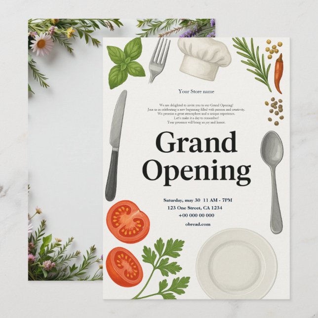 Restaurant Grand Opening Invitation (Front/Back)