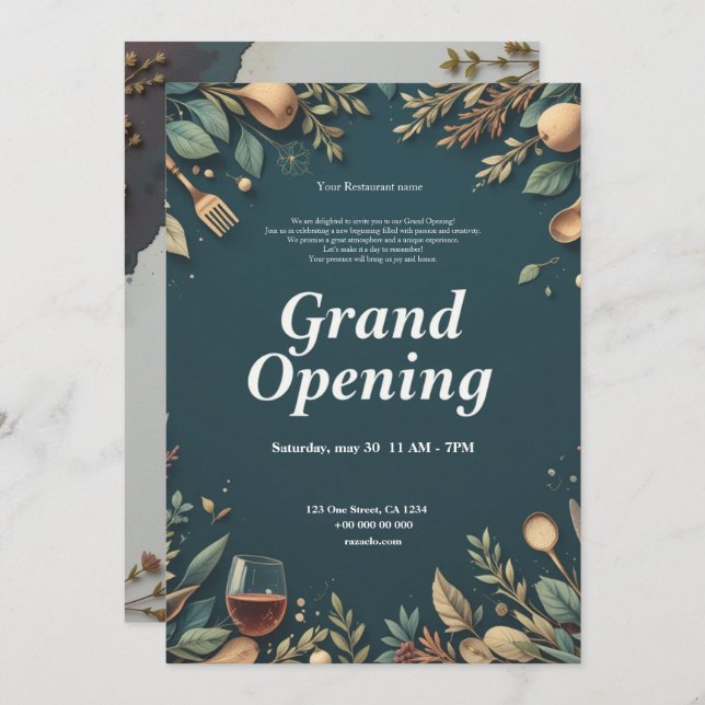 Restaurant Grand Opening Invitation (Front/Back)