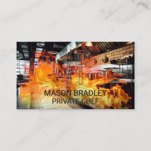 Restaurant Kitchen   Fire Business Card