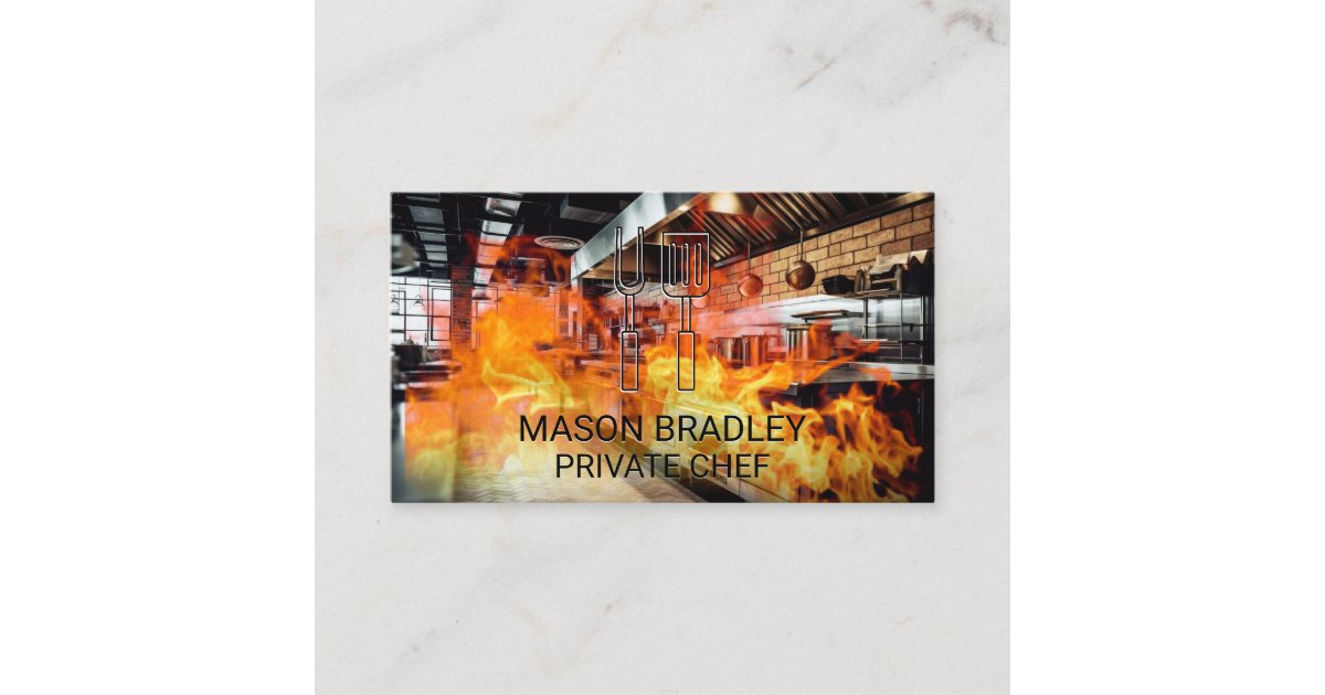 Restaurant Kitchen | Fire Business Card | Zazzle