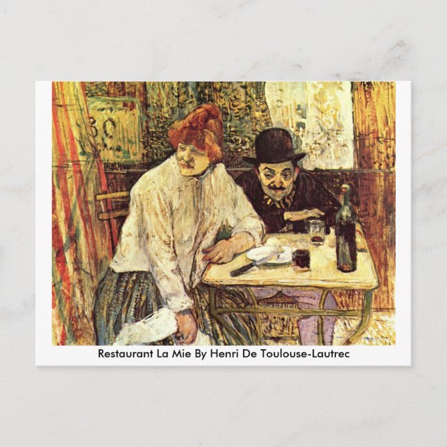 Restaurant La Mie By Henri De Toulouse-Lautrec Postcard (Front)
